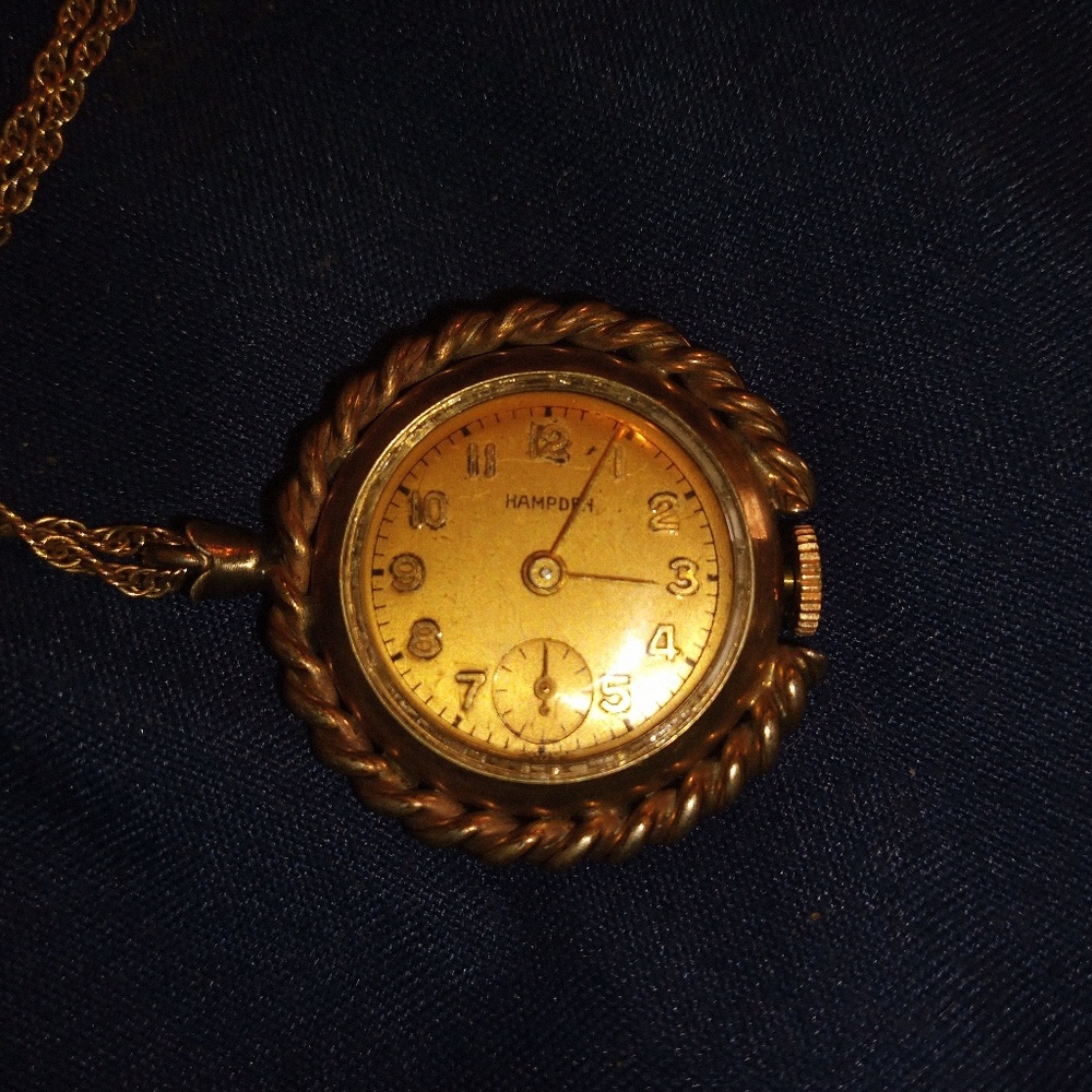 Hampden charm watch with pink rose